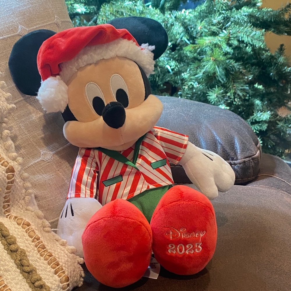 Disney Christmas Collectable Mickey Plush in Red and Green